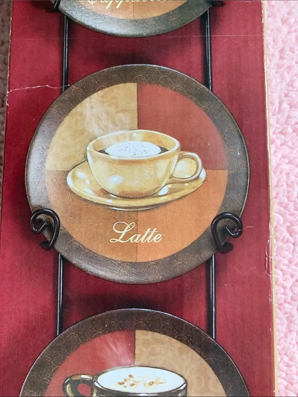 Kirkland Signature Home Pink Gourmet Coffee Plate Wall Art
